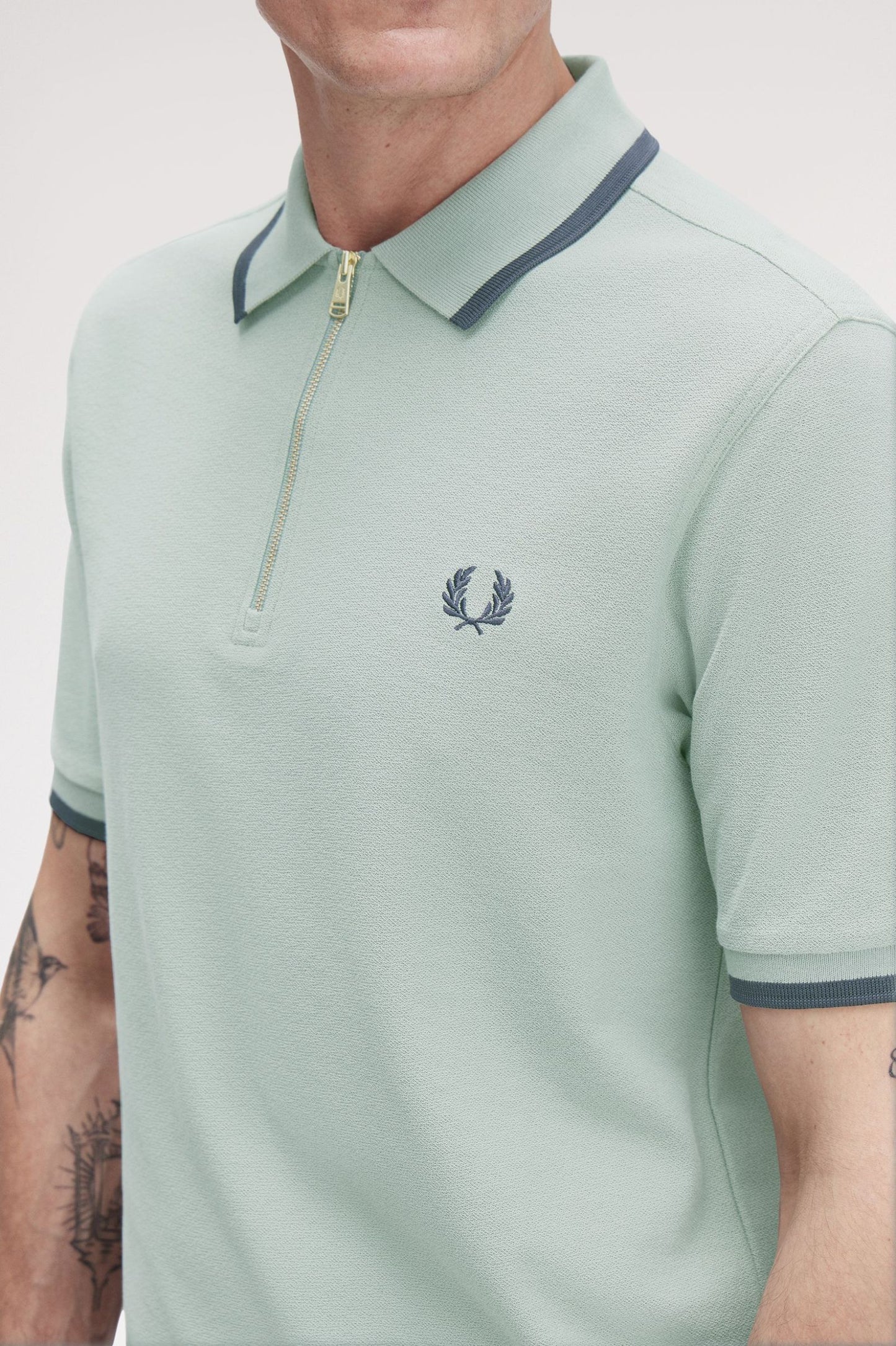 Fred Perry Bay Leaf Crepe Pique Polo Shirt