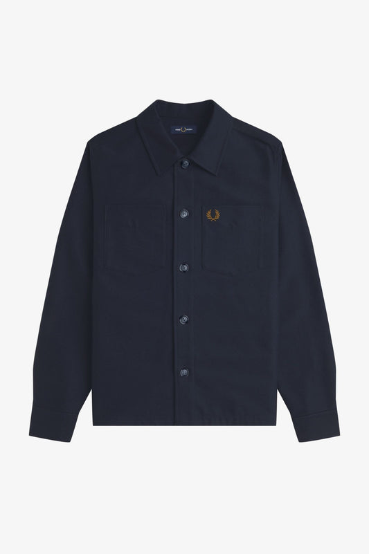 Fred Perry Navy Brushed Twill Overshirt