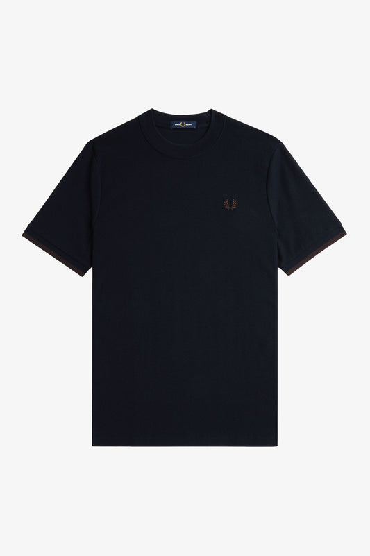 Fred Perry Navy Tipped Cuff Piqué T-Shirt
