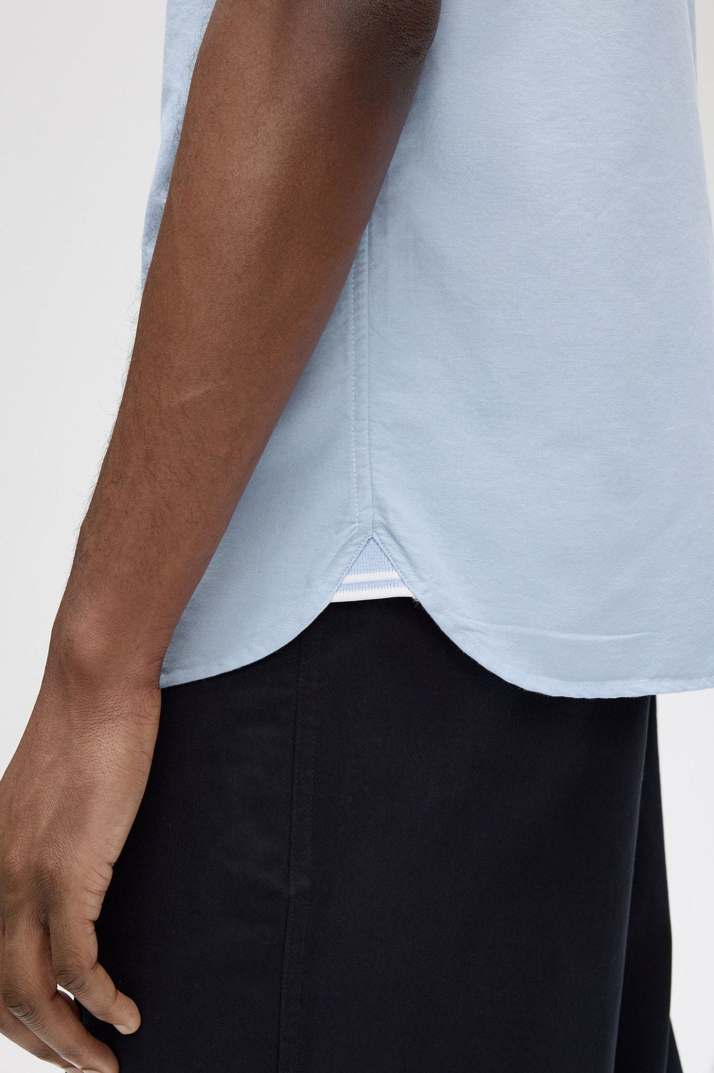 Fred Perry Light Smoke Short Sleeve Oxford Shirt