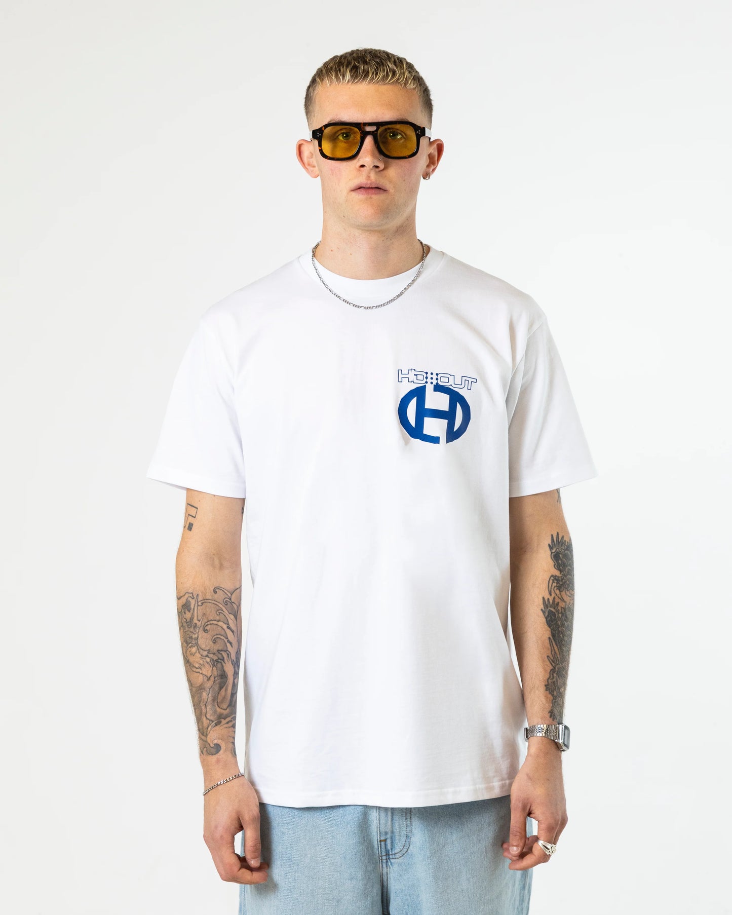 Hidden Hideout White Wonky T-Shirt