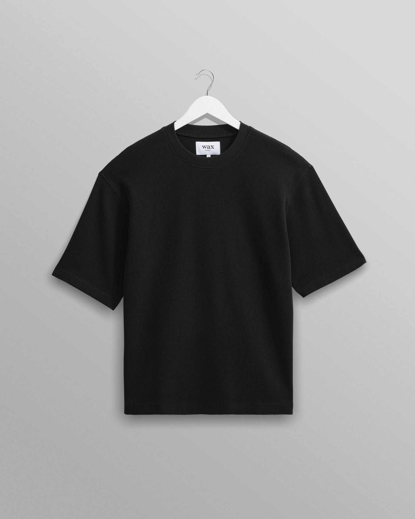 Wax London Black Milton Waffle T-Shirt