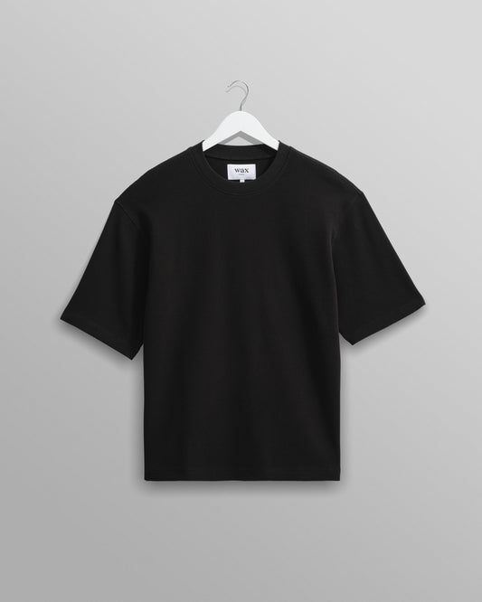 Wax London Black Milton Waffle T-Shirt