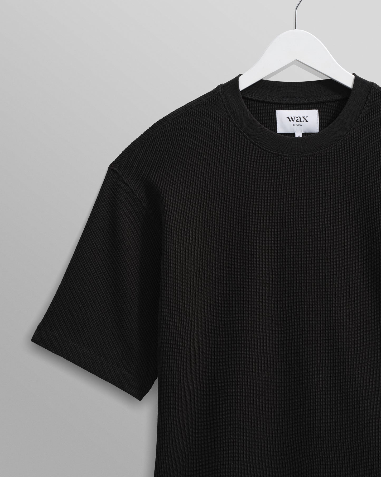 Wax London Black Milton Waffle T-Shirt