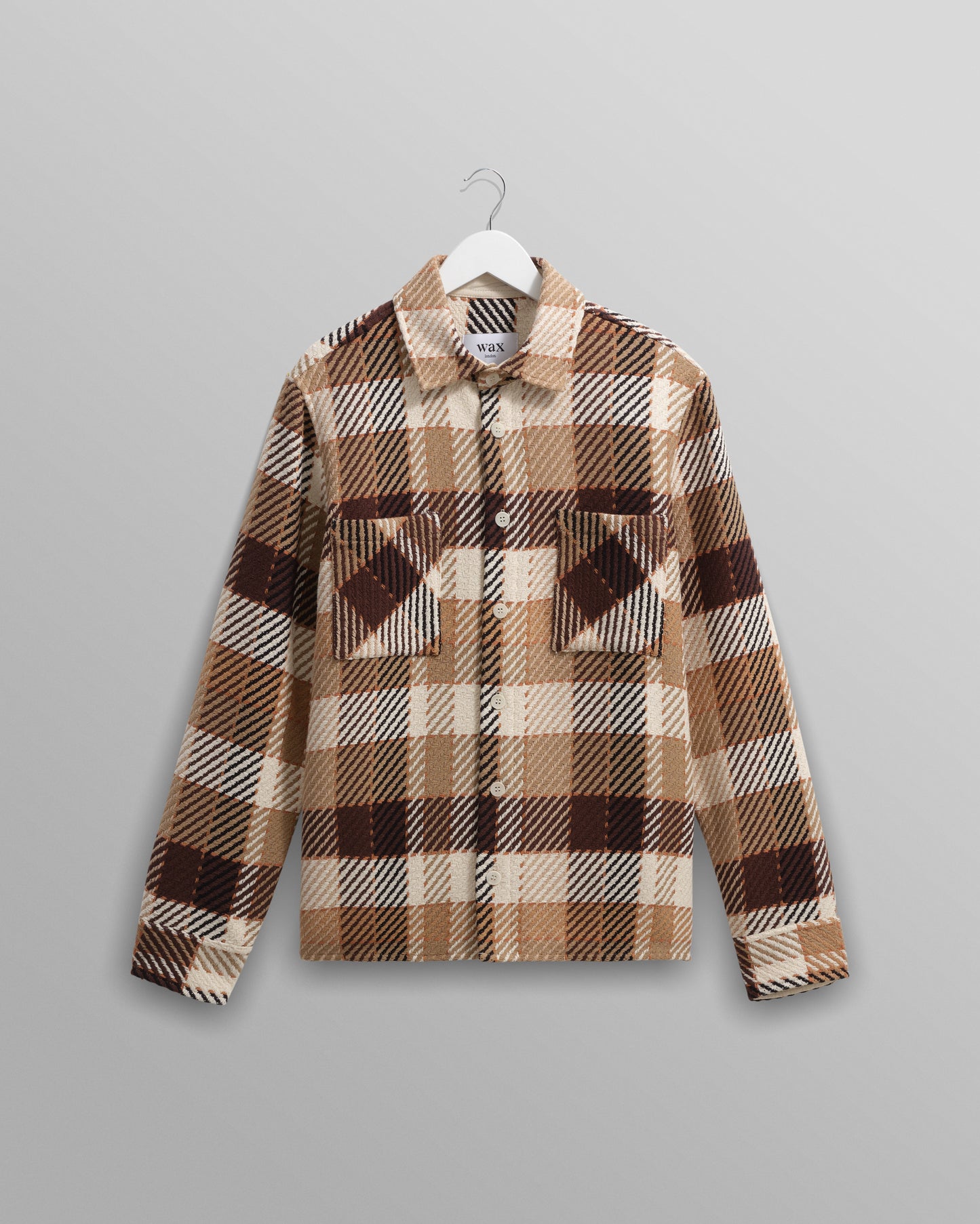 Wax London Natural/Brown Pike Check Overshirt