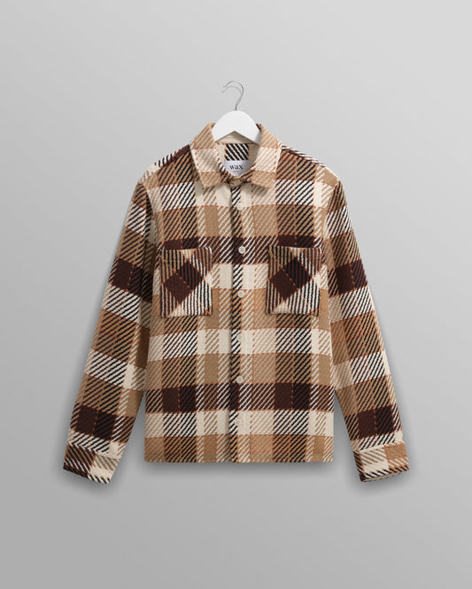 Wax London Natural/Brown Pike Check Overshirt