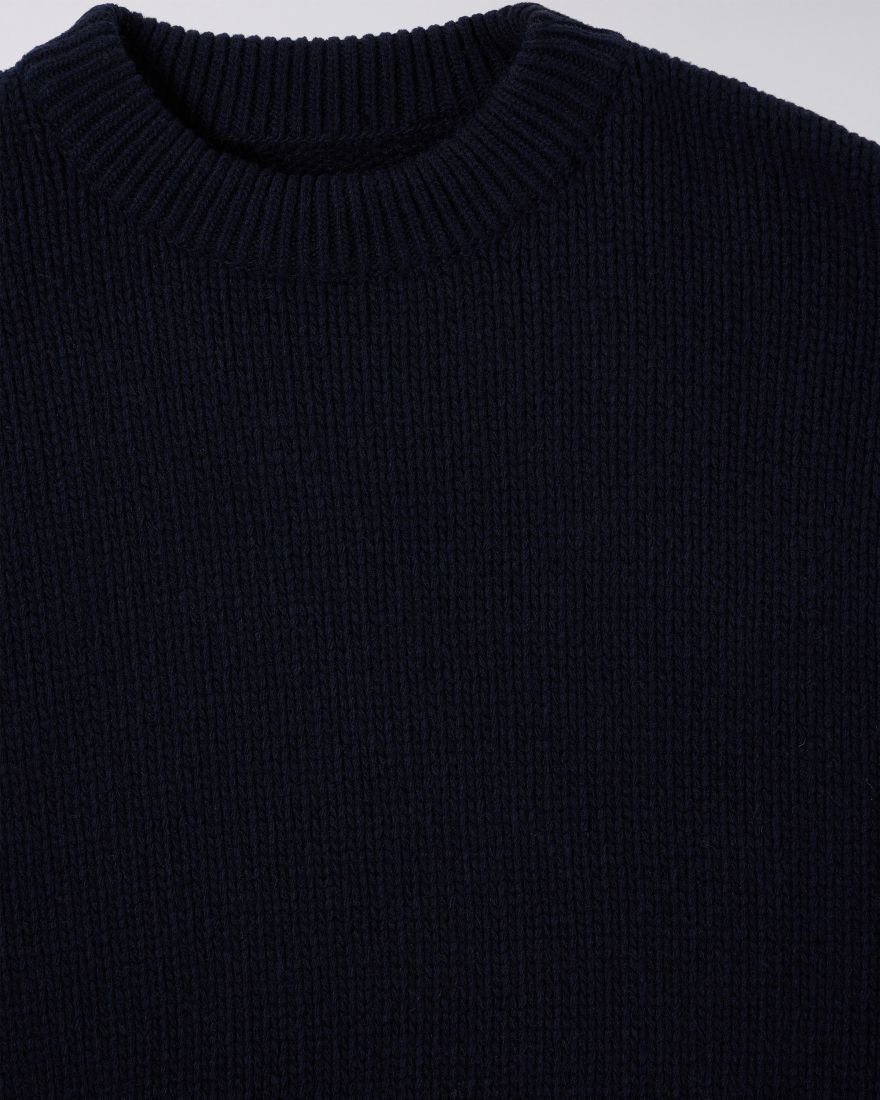 EDWIN Navy Ellis Knitted Sweatshirt