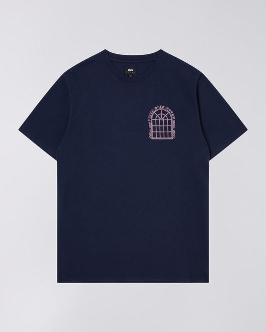 EDWIN Maritime Blue Sake and Roses T-Shirt