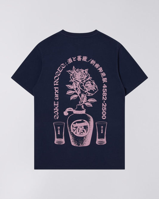 EDWIN Maritime Blue Sake and Roses T-Shirt