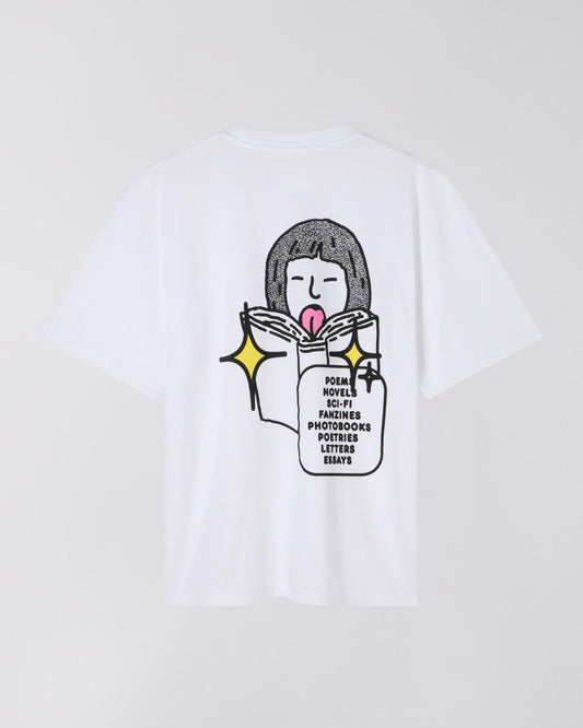 EDWIN White Love In The Books T-Shirt