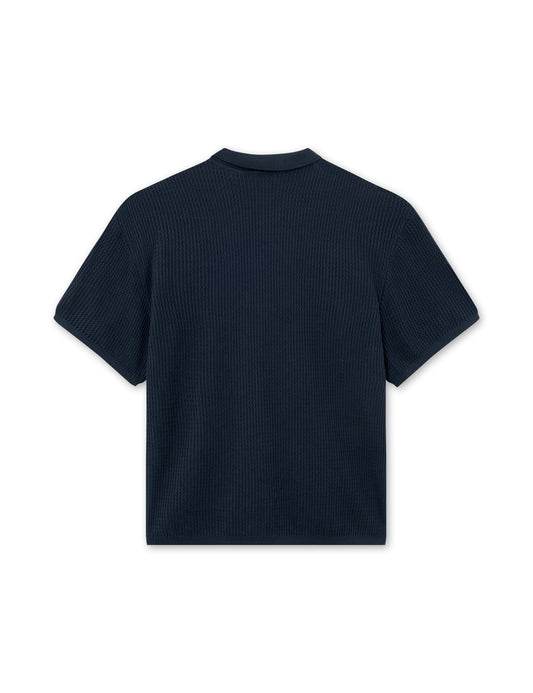 Forét Navy Moment Zip Polo