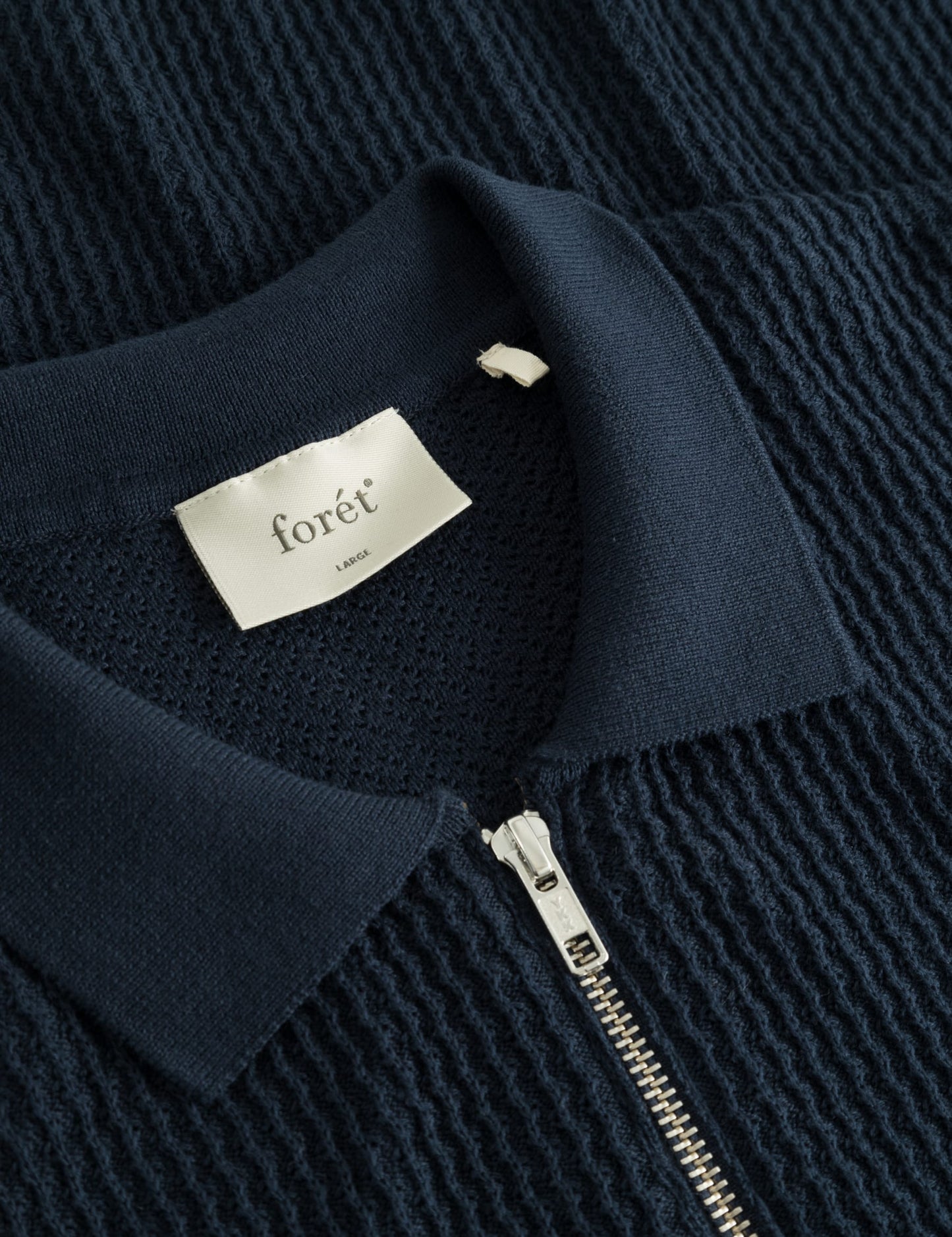 Forét Navy Moment Zip Polo