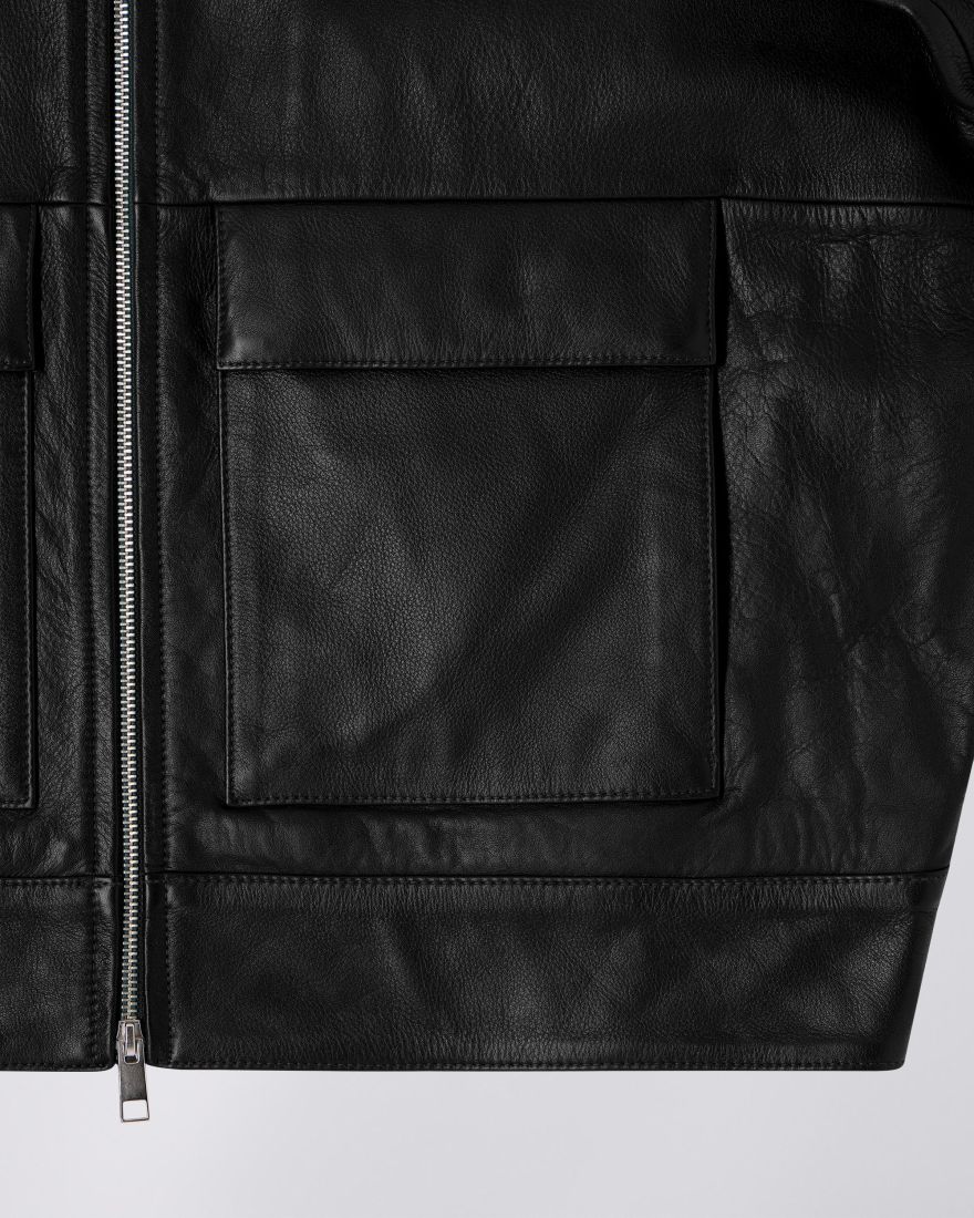 EDWIN Black Leather Dogma Jacket