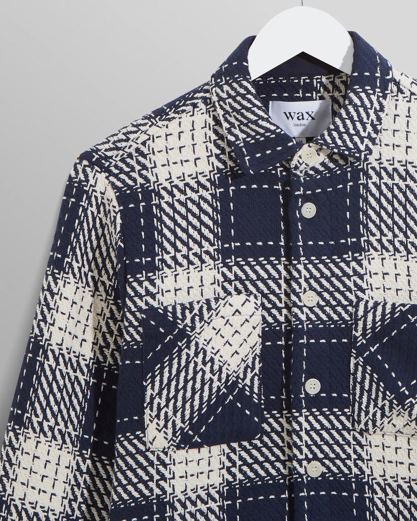 Wax London Navy Marine Beatnik Whiting Overshirt