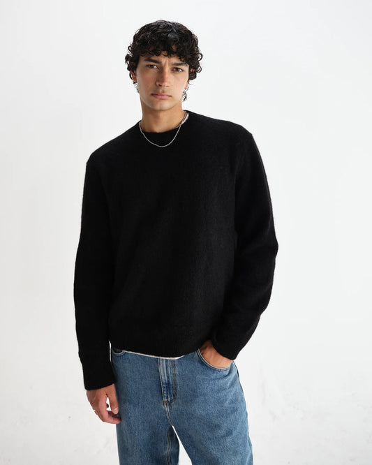 Wax London Black Fluffy Wilde Wool Sweatshirt