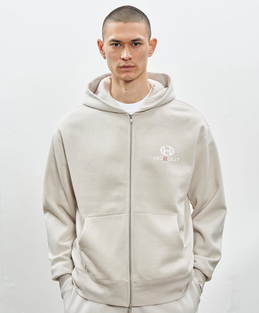 Hidden Hideout Ivory Zest Full Zip Hoodie
